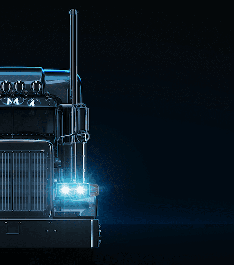 stylized graphic of big rig truck cab lights